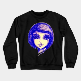 Purple Girl Doodle Crewneck Sweatshirt